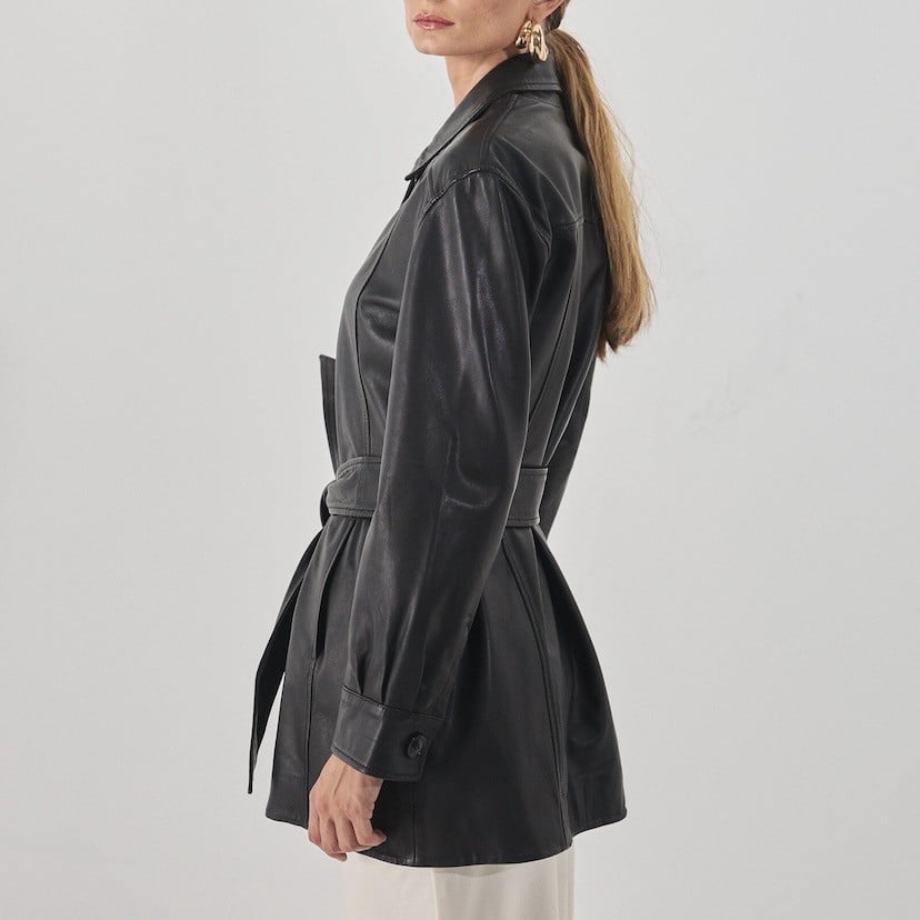 Black Leather Trench