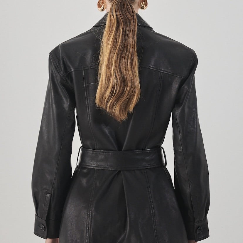 Black Leather Trench