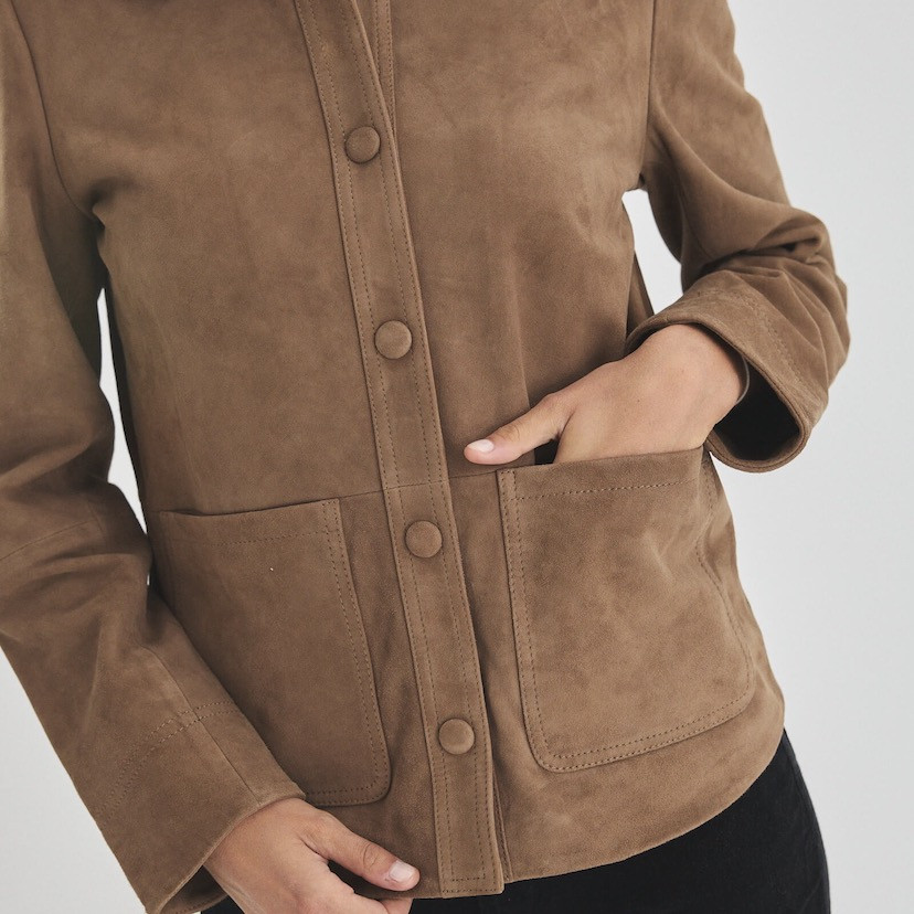 Veste en Cuir pour Femme avec Boutons...