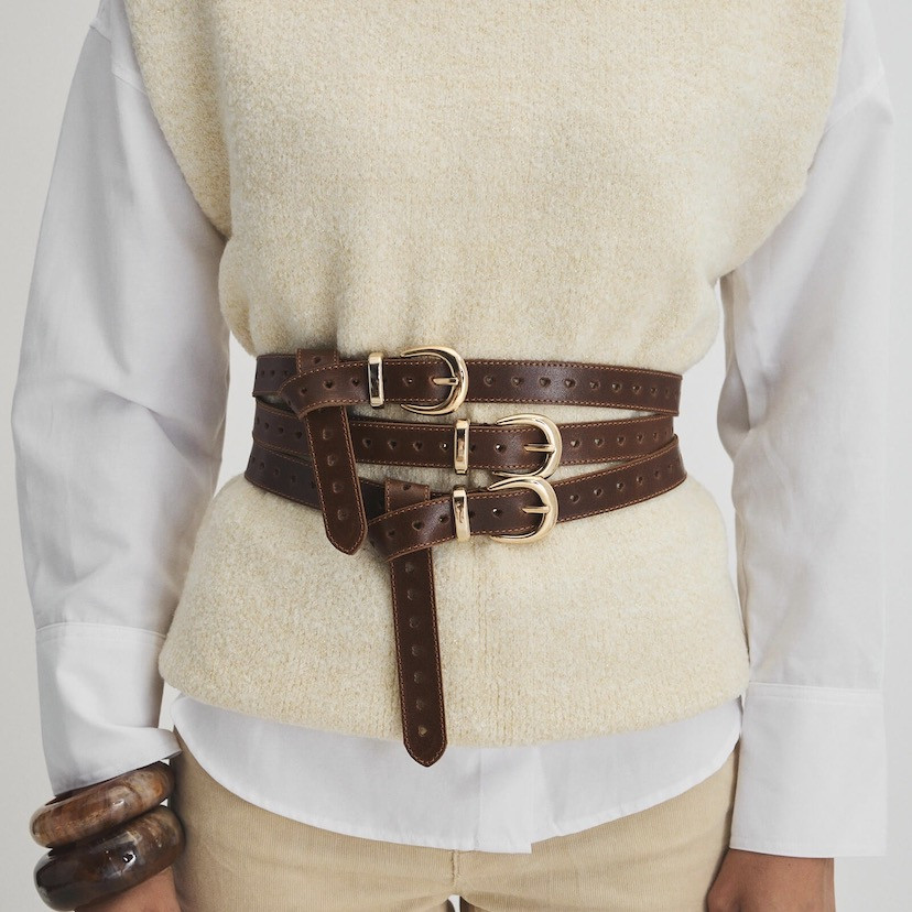 Leather Belt with Hearts