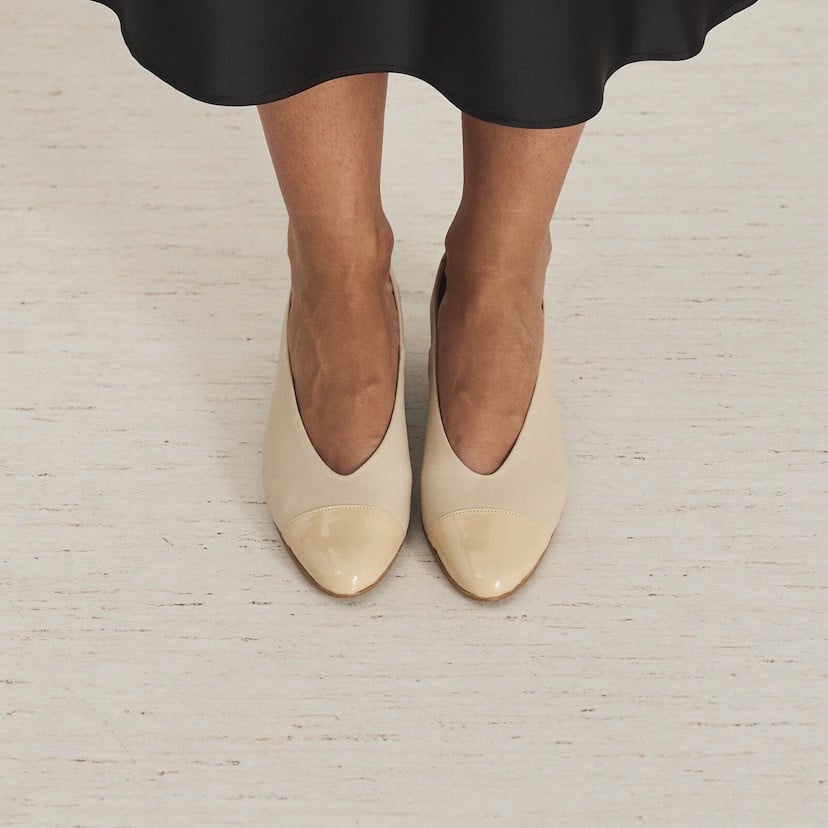 Ameliè Heel Two-Tone Toe Ballet Flat