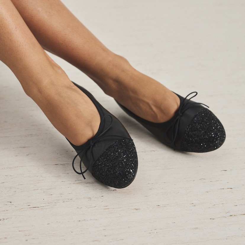 Valeria Glitter Toe Ballet Flat