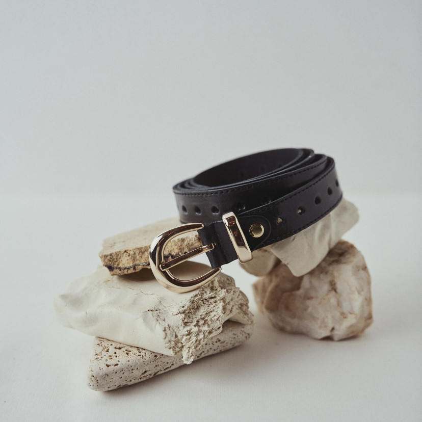 Leather Belt with Hearts