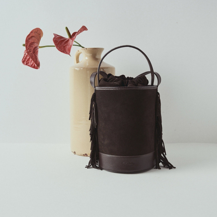 Kleiner Roma Leder Fransen Bucket Bag