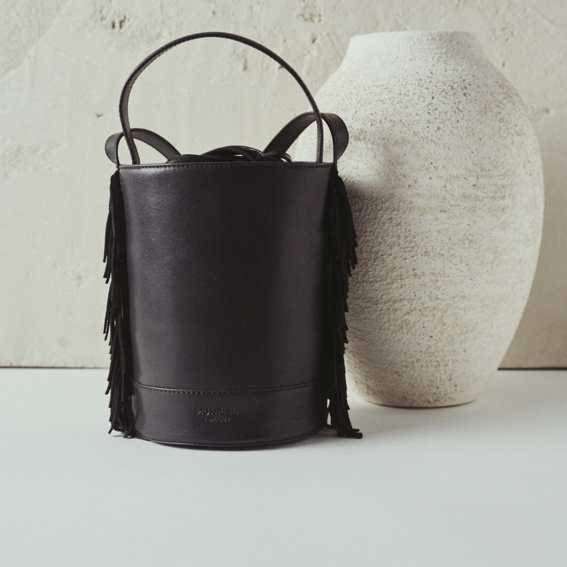 Kleiner Roma Leder Fransen Bucket Bag