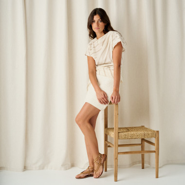 Helen gladiator sandal in tan with a perspective view in the foreground - MONPIEL 2