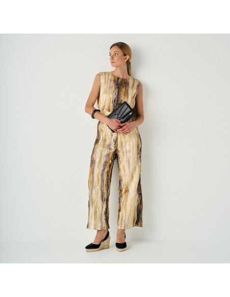 Black suede leather wedge espadrille, wide shot with front and side view - MONPIEL