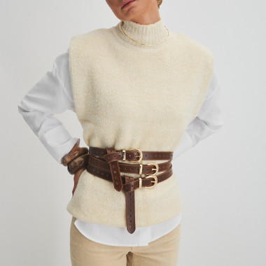 Leather Belt with Hearts 2