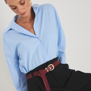 Leather Belt with Hearts -... 2