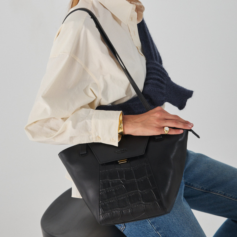 Damen Leder Tote Bag Paris Coco