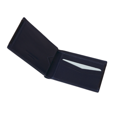 American-style leather wallet without coin pocket combining two shades of brown, front view on a white background - MONPIEL 2