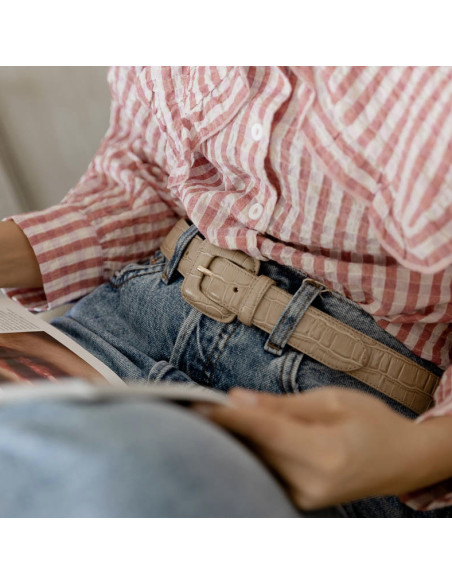 Leather belt Woman with Buckle Leather