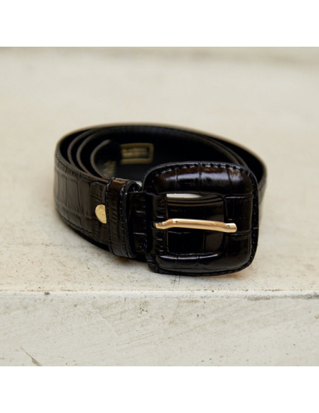 Ceinture en cuir femme avec boucle doublée de peau