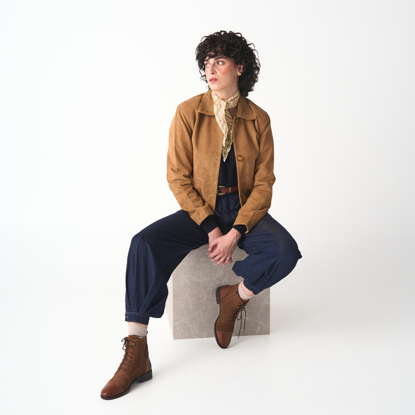 Botín Mujer con Cordones Satur