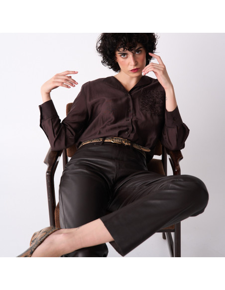 Ceinture Femme en Cuir à Triple Passant