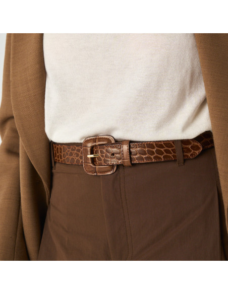 Ledergürtel Damen Schnalle mit Leder gefüttert