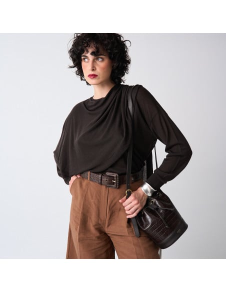 Cinturón ancho mujer de piel hebilla forrada