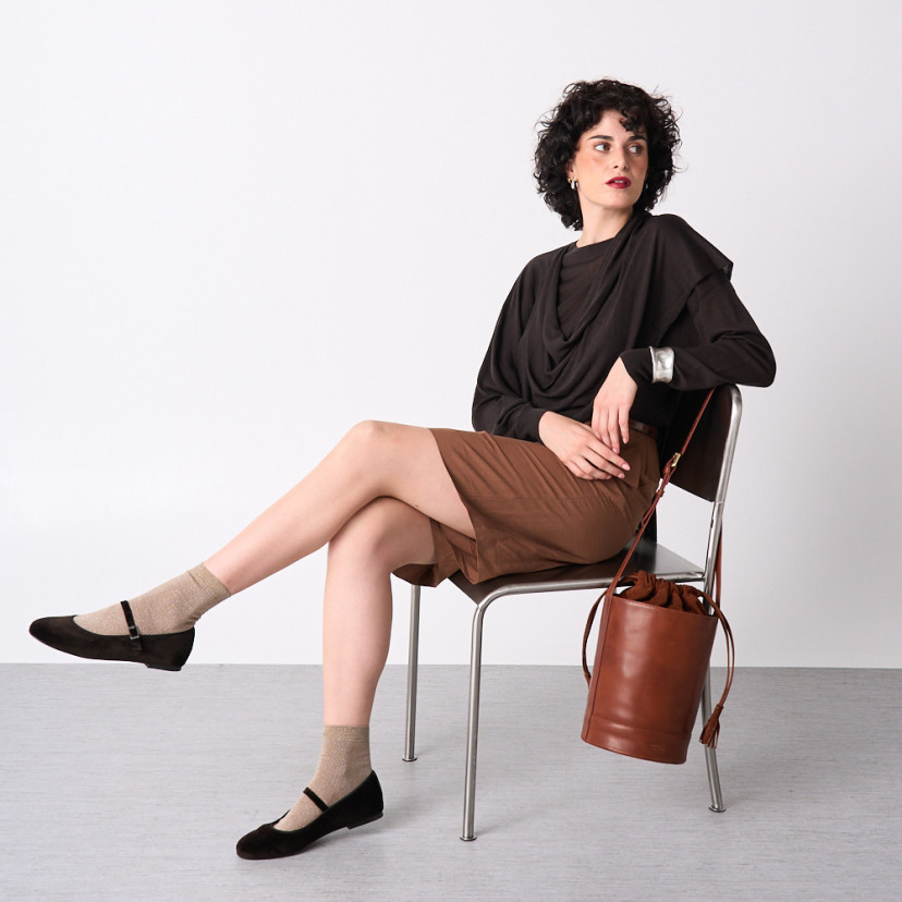 Borsa A Tracolla Donna In Pelle Vegana - Grande Borsa A Secchiello, Design Minimal, Con Tasca Interna, Per Lavoro, Viaggi E Shopping, Beige