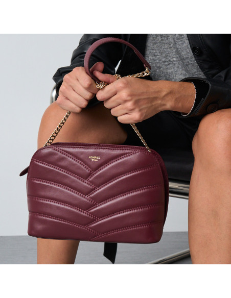 Quilted Leather Handbag with Gold Chain