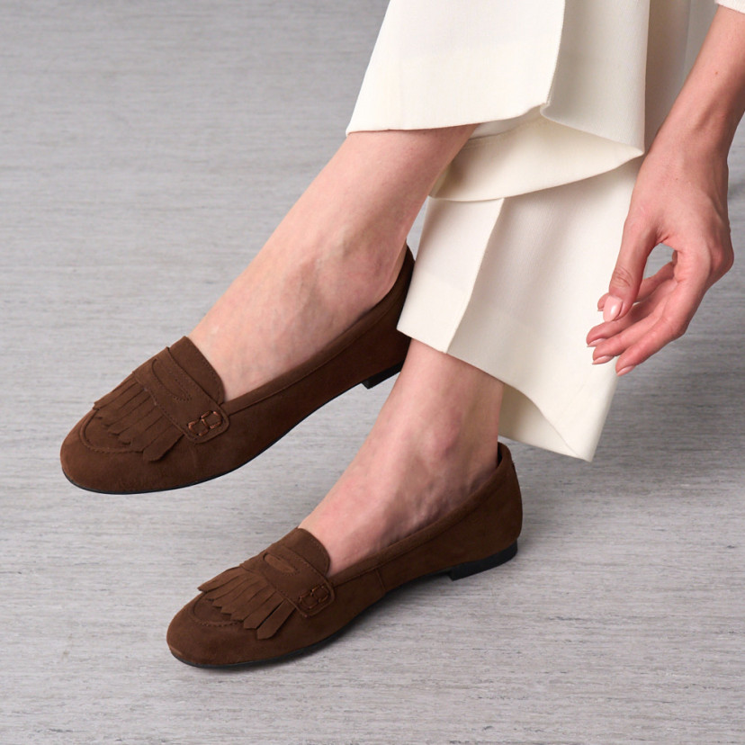 Mocassim de Couro com Franjas Inés