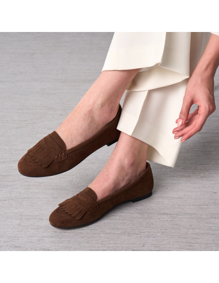 Mocasín de Piel Flecos Inés