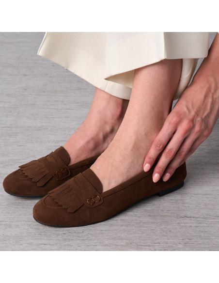 Mocasín de Piel Flecos Inés