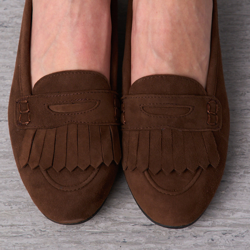 Mocassim de Couro com Franjas Inés
