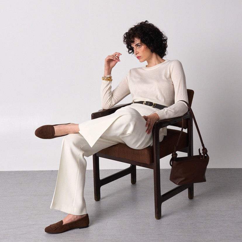 Leather Loafer with Fringes Inés