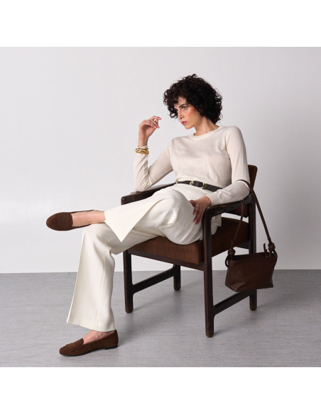 Leather Loafer with Fringes Inés