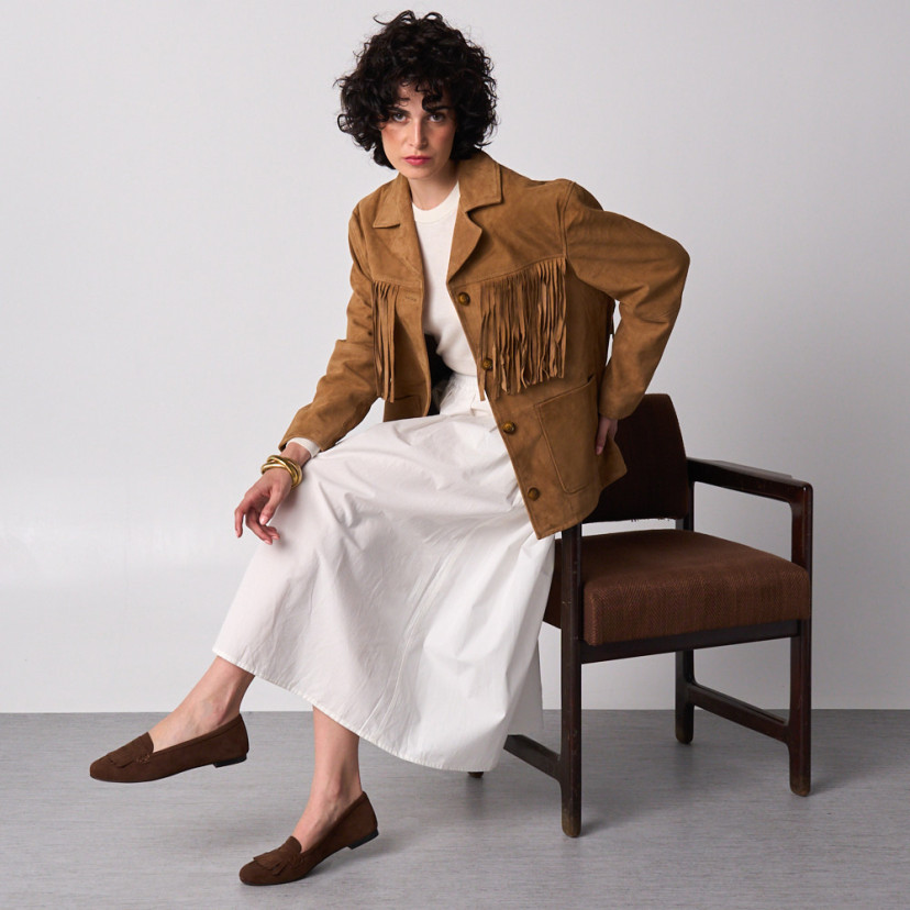 Suede Fringe Leather Jacket