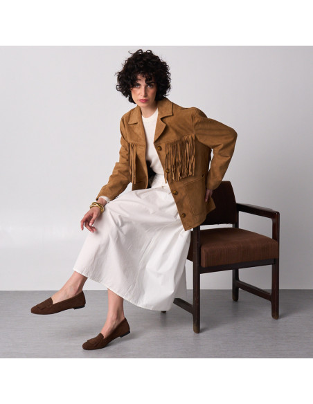 Veste en Daim à Franges