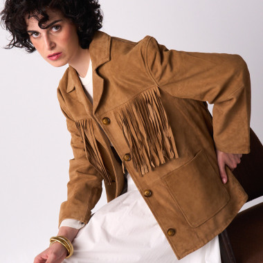 Suede Leather Fringe Jacket 2