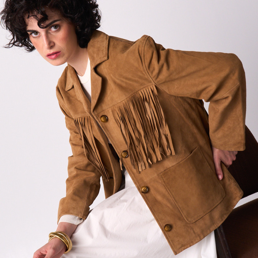 Chaqueta Ante Piel Flecos