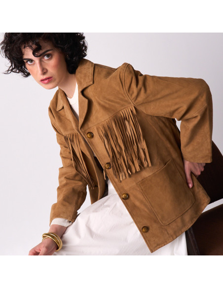 Veste en Daim à Franges