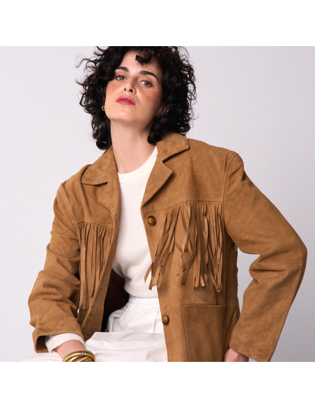 Chaqueta Ante Piel Flecos