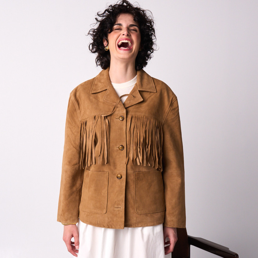 Suede Fringe Leather Jacket
