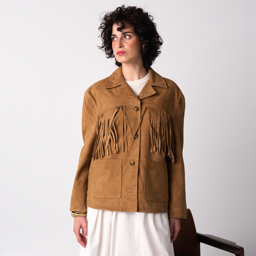 Chaqueta Ante Piel Flecos