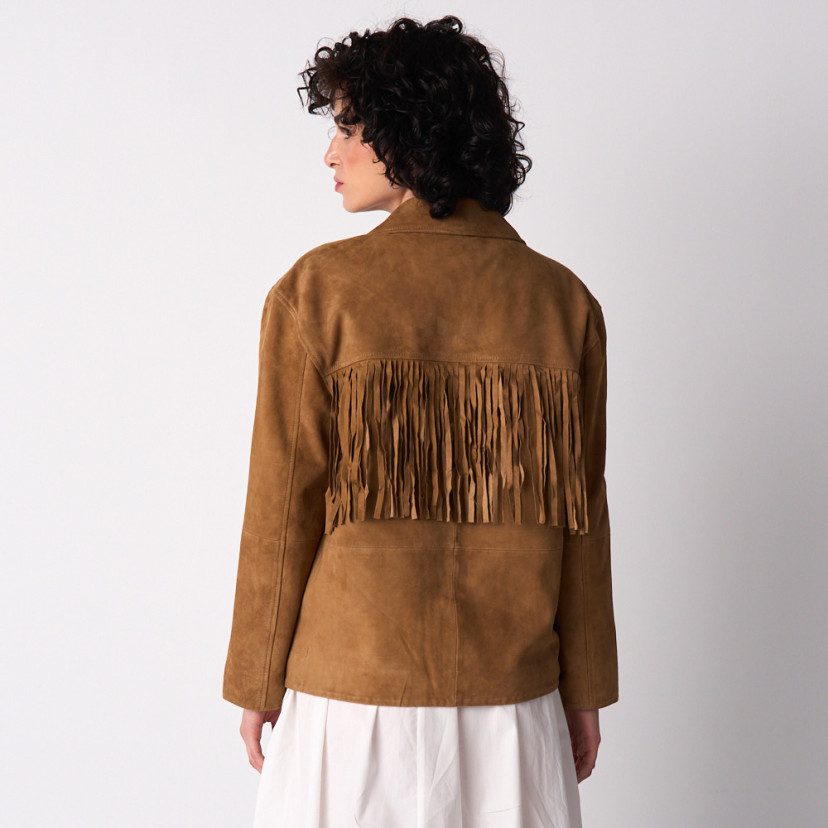 Suede Fringe Leather Jacket