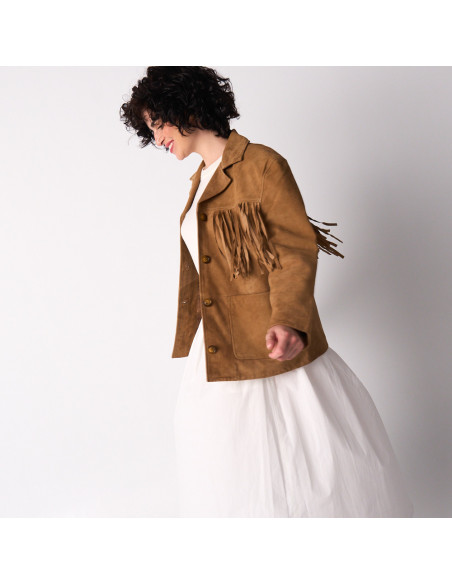 Suede Leather Fringe Jacket