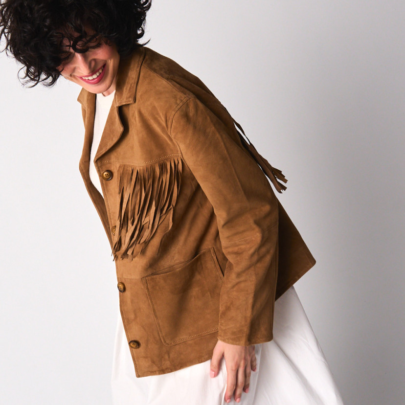 Suede Fringe Leather Jacket