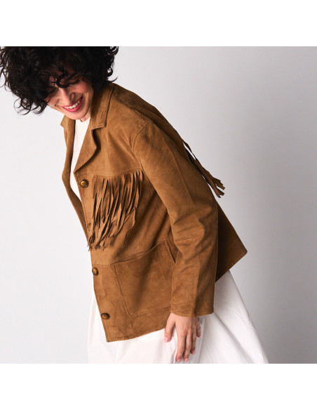 Suede Leather Fringe Jacket