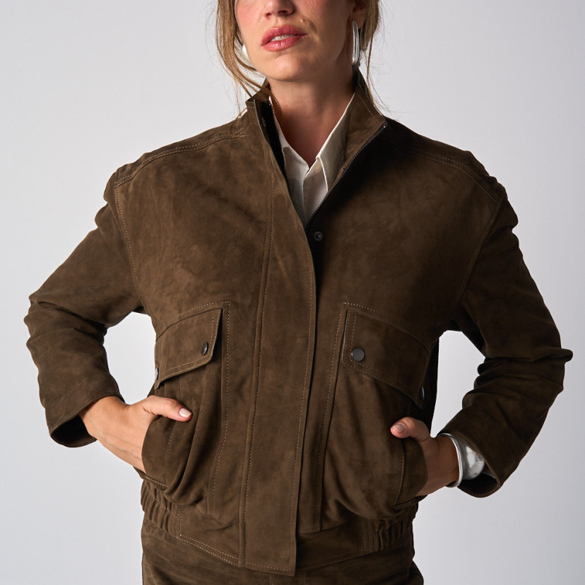 Suede Bomber Jacket