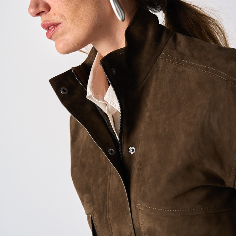 Suede Bomber Jacket