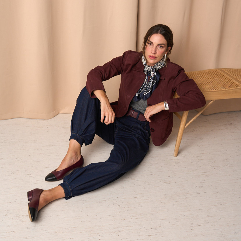 Ameliè Heel Two-Tone Toe Ballet Flat