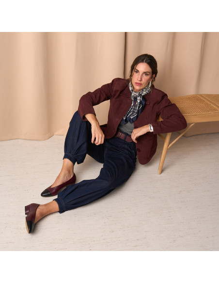 Ameliè Heel Two-Tone Toe Ballet Flat