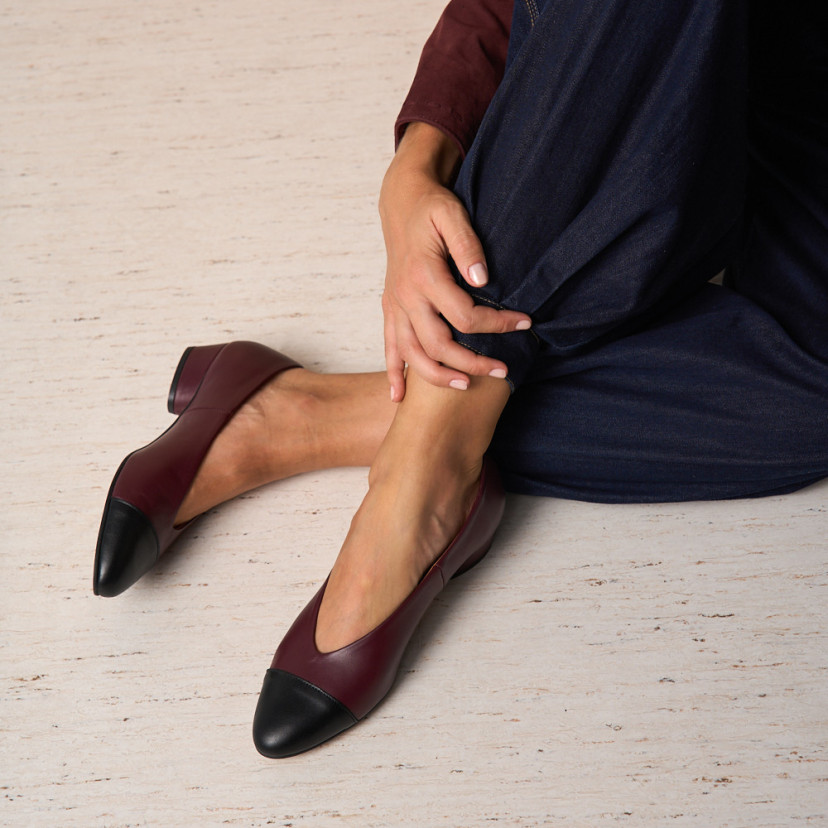 Ameliè Heel Two-Tone Toe Ballet Flat