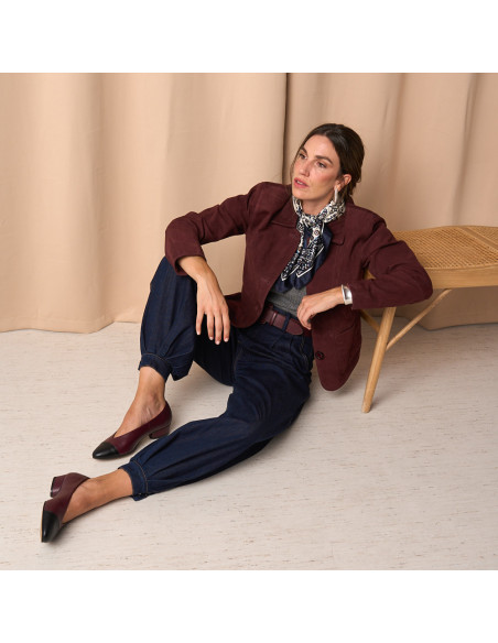 Chaqueta de Ante Mujer Costuras