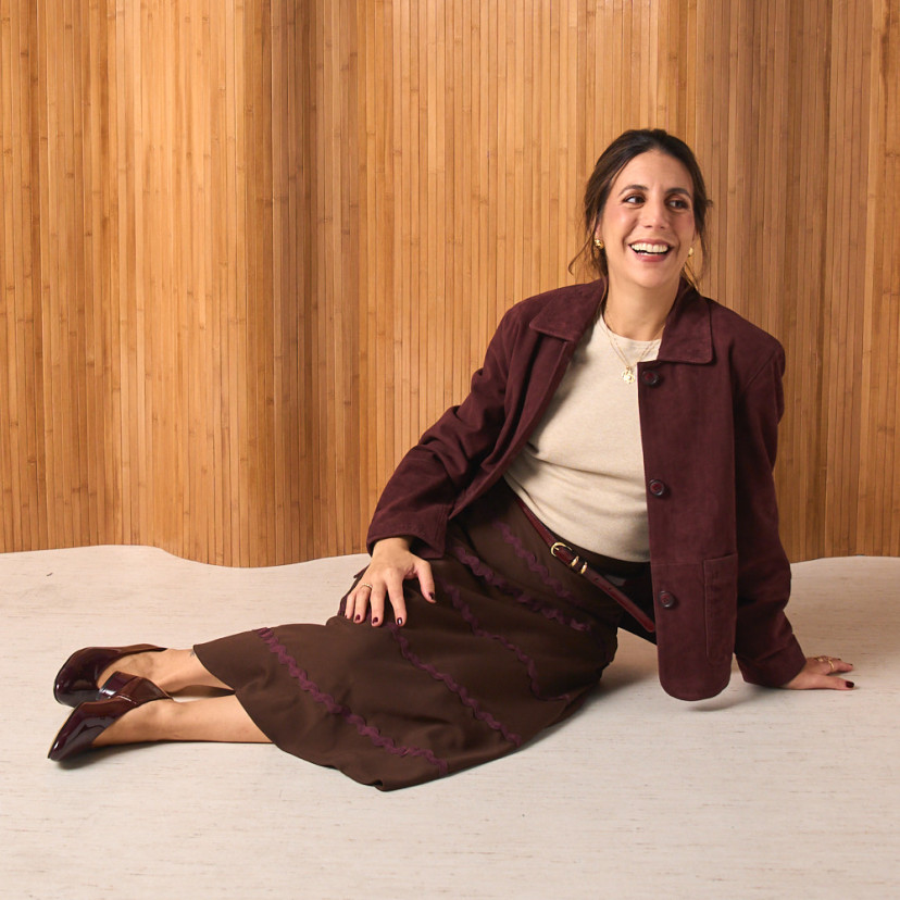 Chaqueta de Piel Mujer Costuras