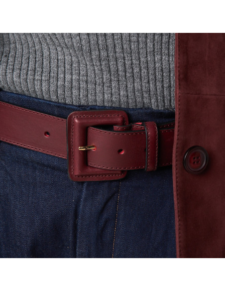 Large ceinture pour femme en cuir avec boucle doublée