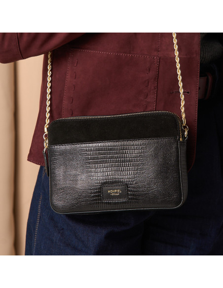 Women's Leather Bag with Gold Chain Olivia